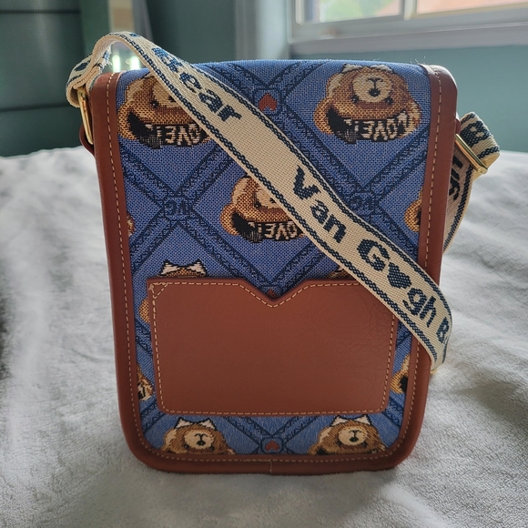 Blue and Brown Teddy Bear Crossbody Bag - Picture 8 of 11
